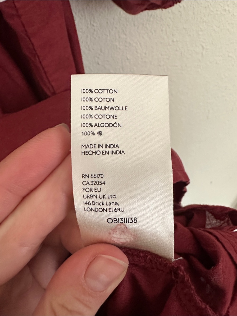 Anthropologie Embroidered Tiered Midi Dress in Deep Wine Red - Picture 4 of 7